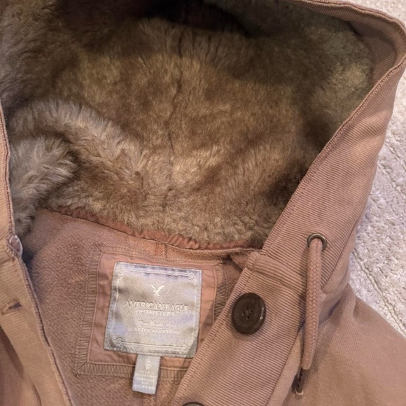 American Eagle Vintage Y2K Faux-Fur Hood-Lined Hoodie - Picture 6 of 7